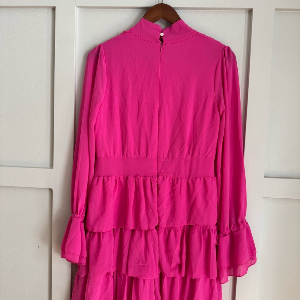 Elegant Pink Ruffle Dress - Picture 3 of 5